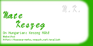 mate keszeg business card