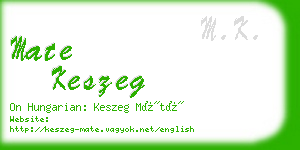 mate keszeg business card